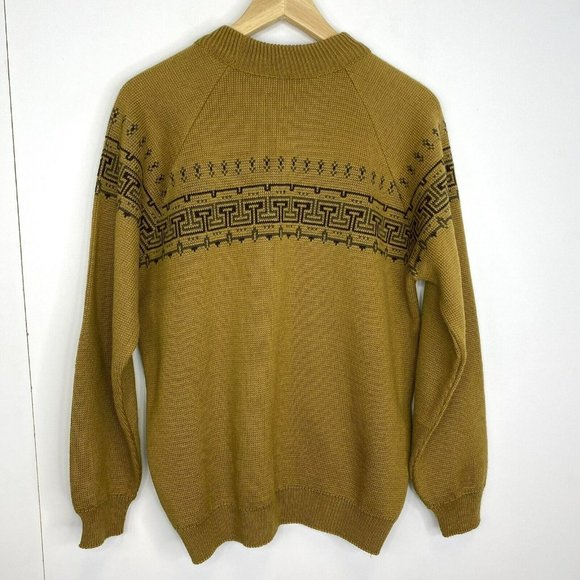 Vintage White Ram Ski Sweater Mens Medium Wool Brown Pullover Knit Crew Neck - Picture 3 of 4